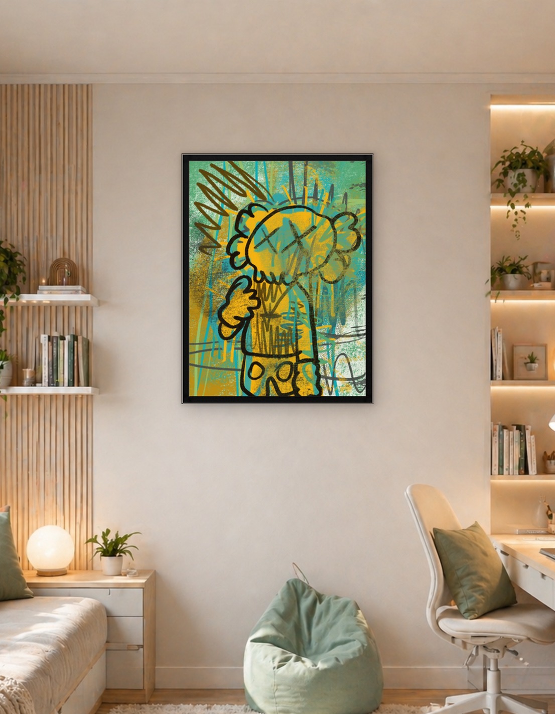 Green abstract kaws