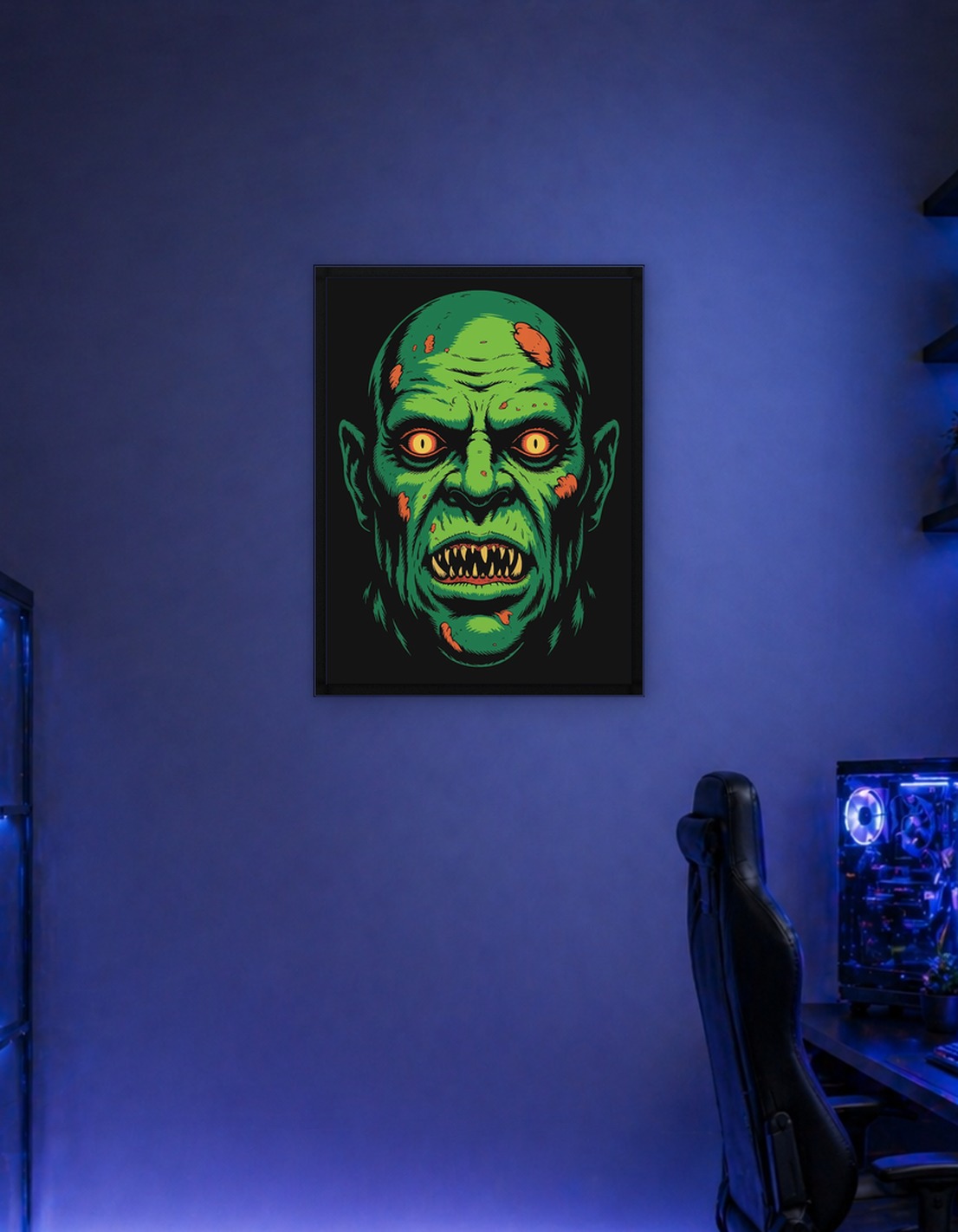 Green Zombie Face Illustration