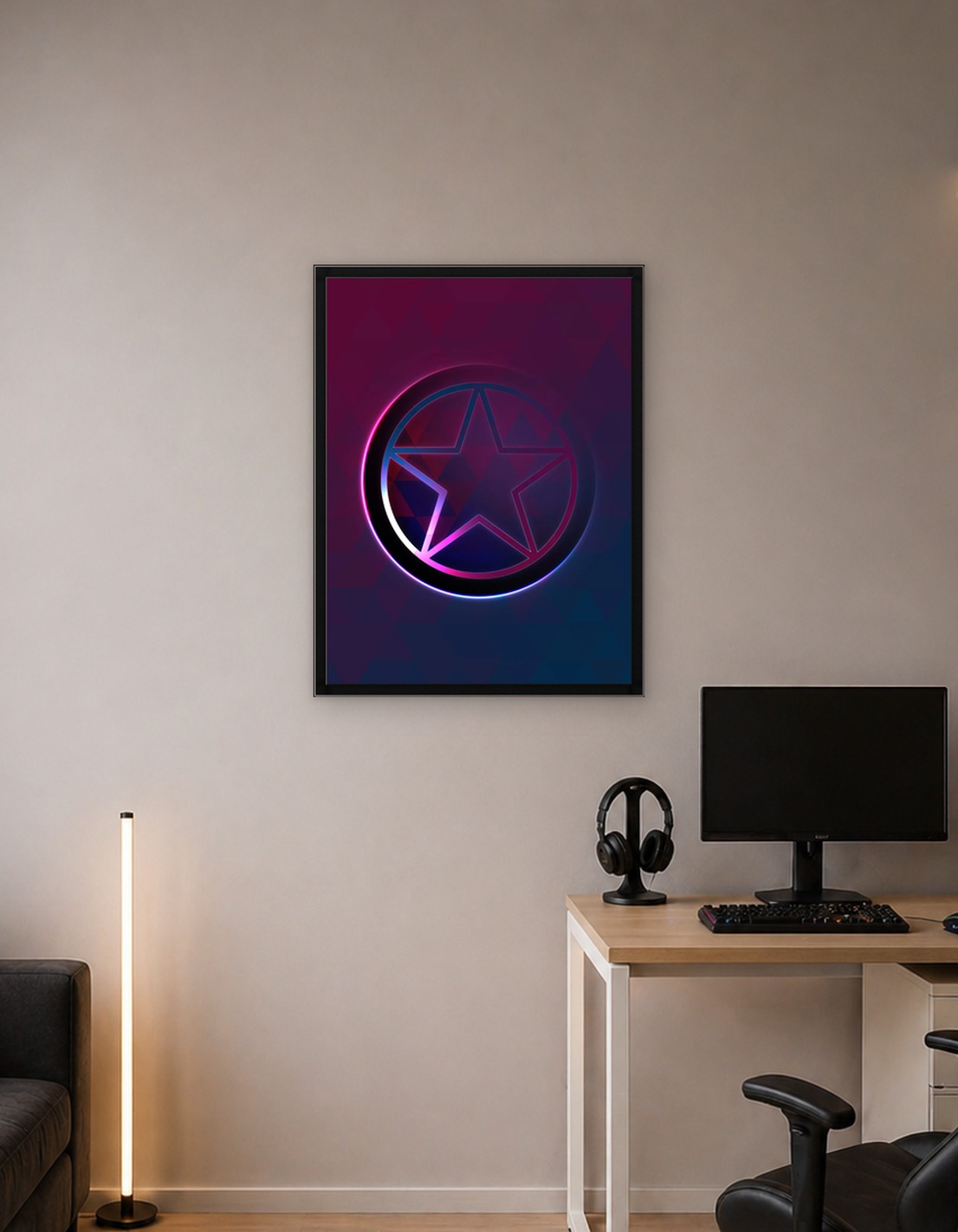 Neon Magic Circle Sign Art