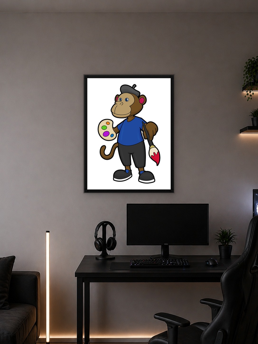 Monkey Painter Brush Paint