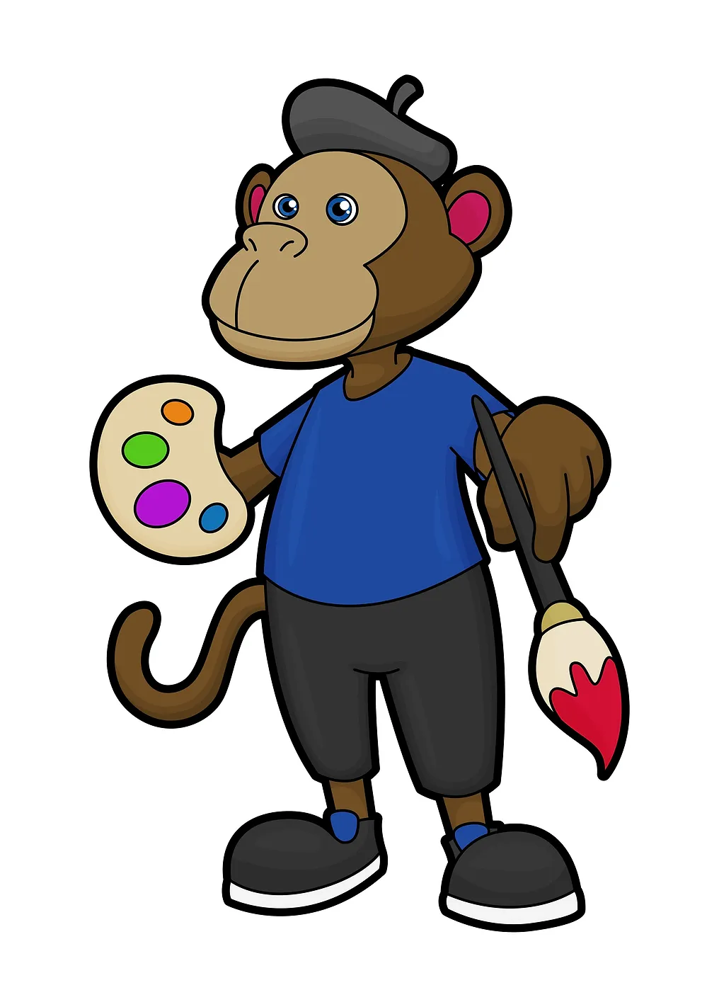 Monkey Painter Brush Paint