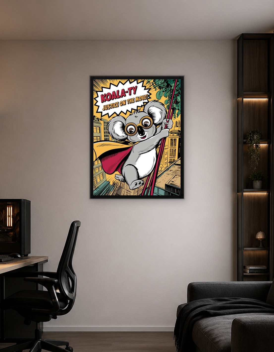 Koala Superhero Comic Art