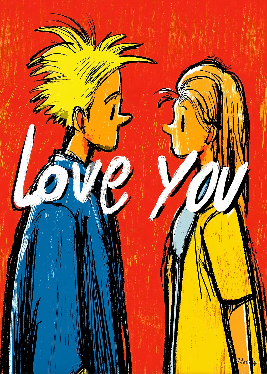 Love You Comic Style Illustration Romantic Pop Art