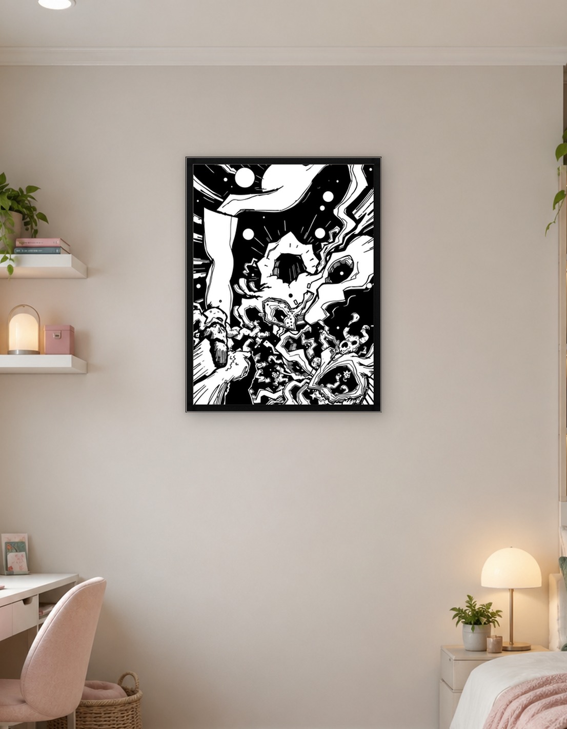 Monochrome Fantasy Battle Scene