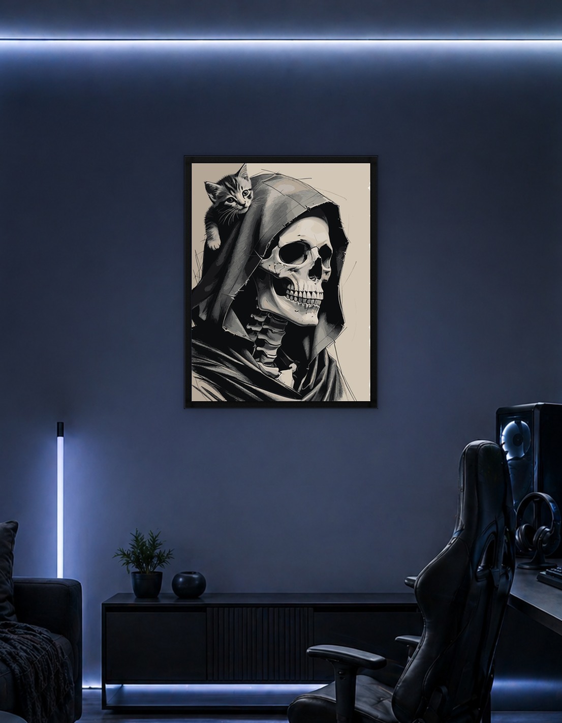 Grim Reaper with Kitten