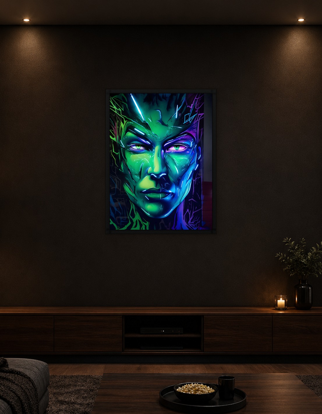 Neon Head Portrait