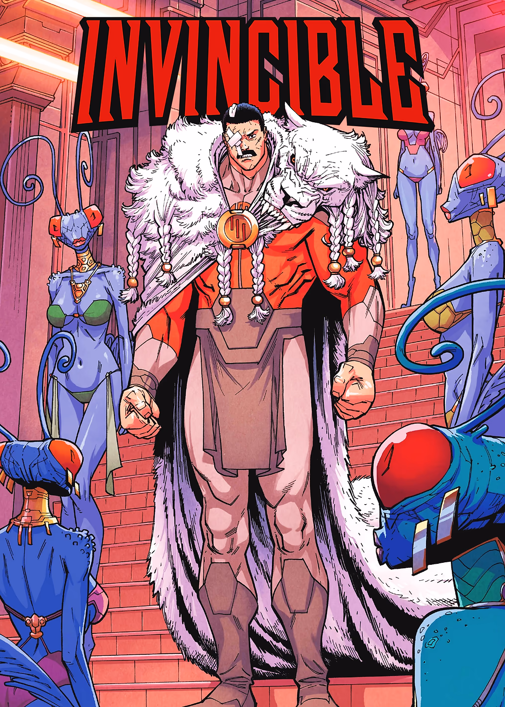 Invincible Comic Cover with Thragg and Aliens
