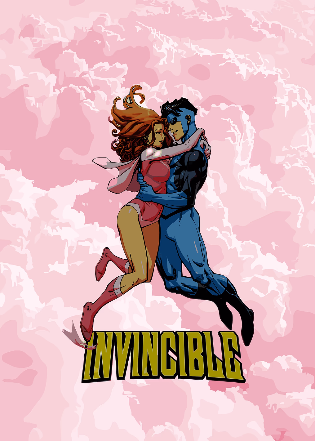 Invincible and Atom Eve Hugging