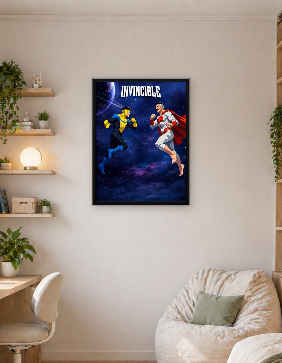 Invincible and Omni-Man in Space