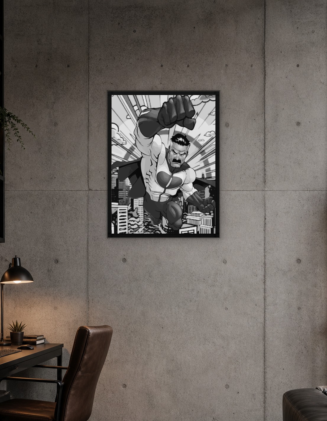 Omni-Man Black and White Comic Art