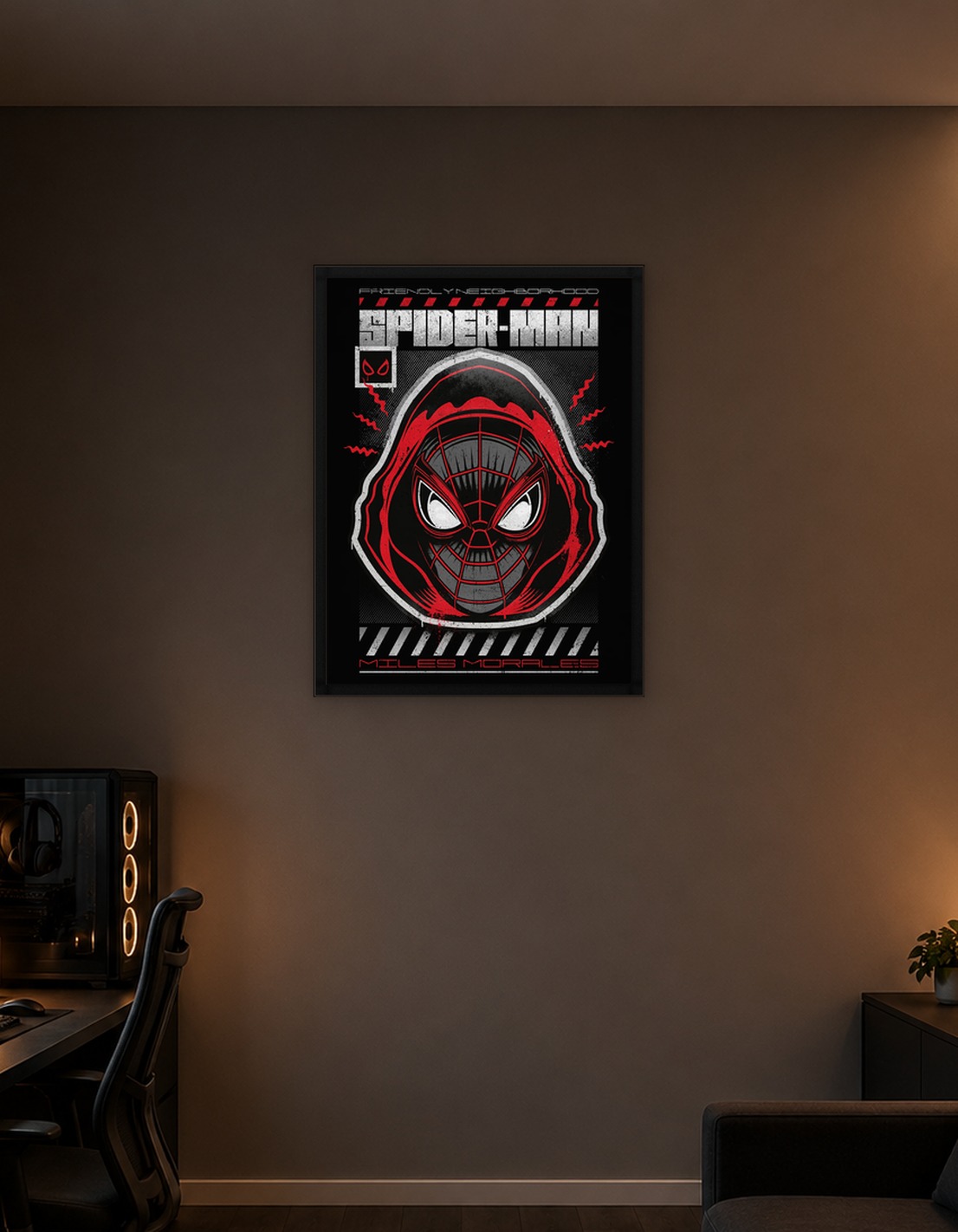 Gritty Miles Morales Spider-Man Portrait