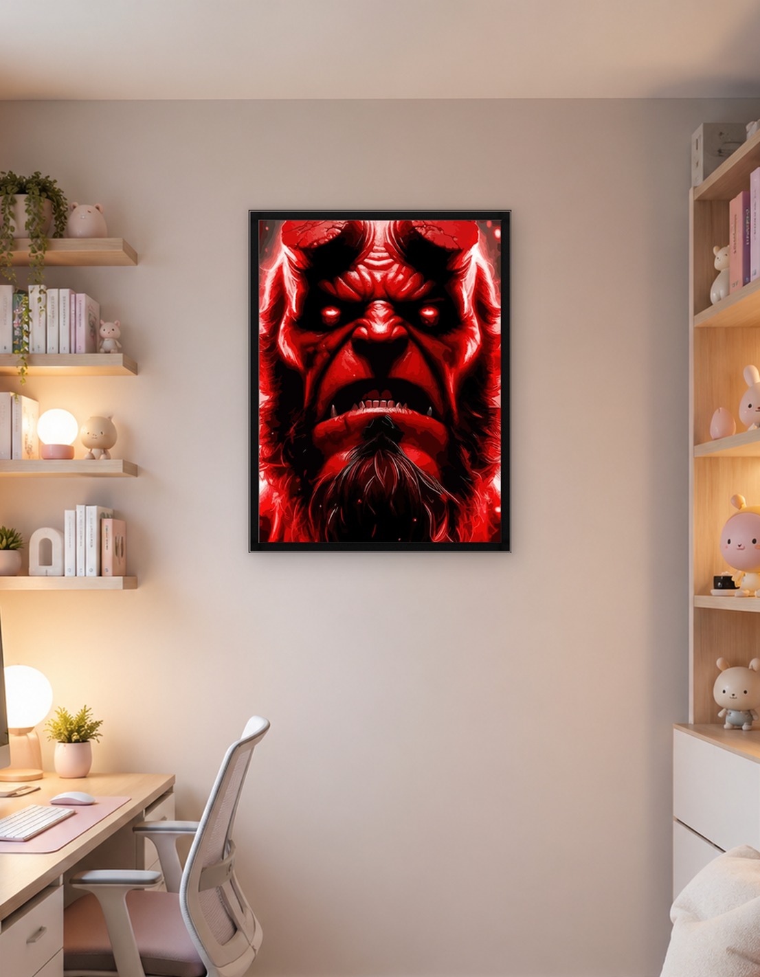 Hellboy Portrait in Red
