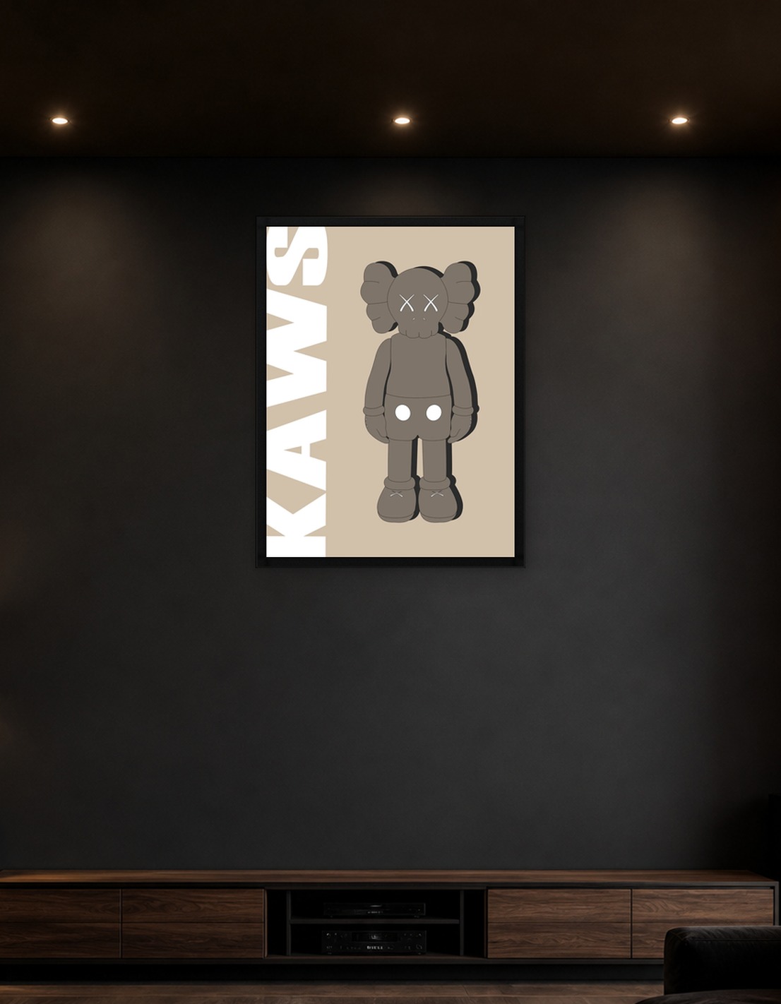 Светло-коричневый постер KAWS