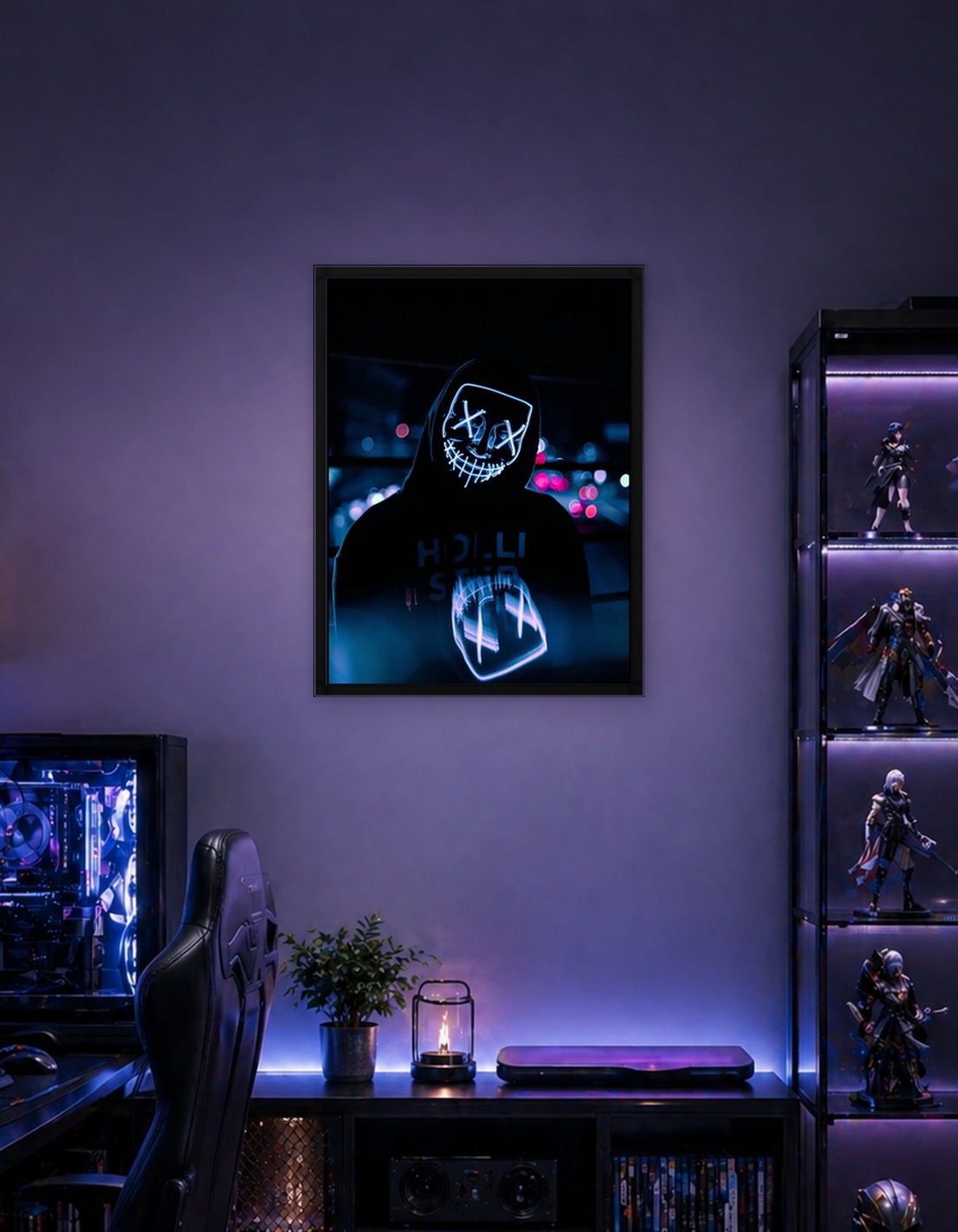 LED Mask in Dark Night Life
