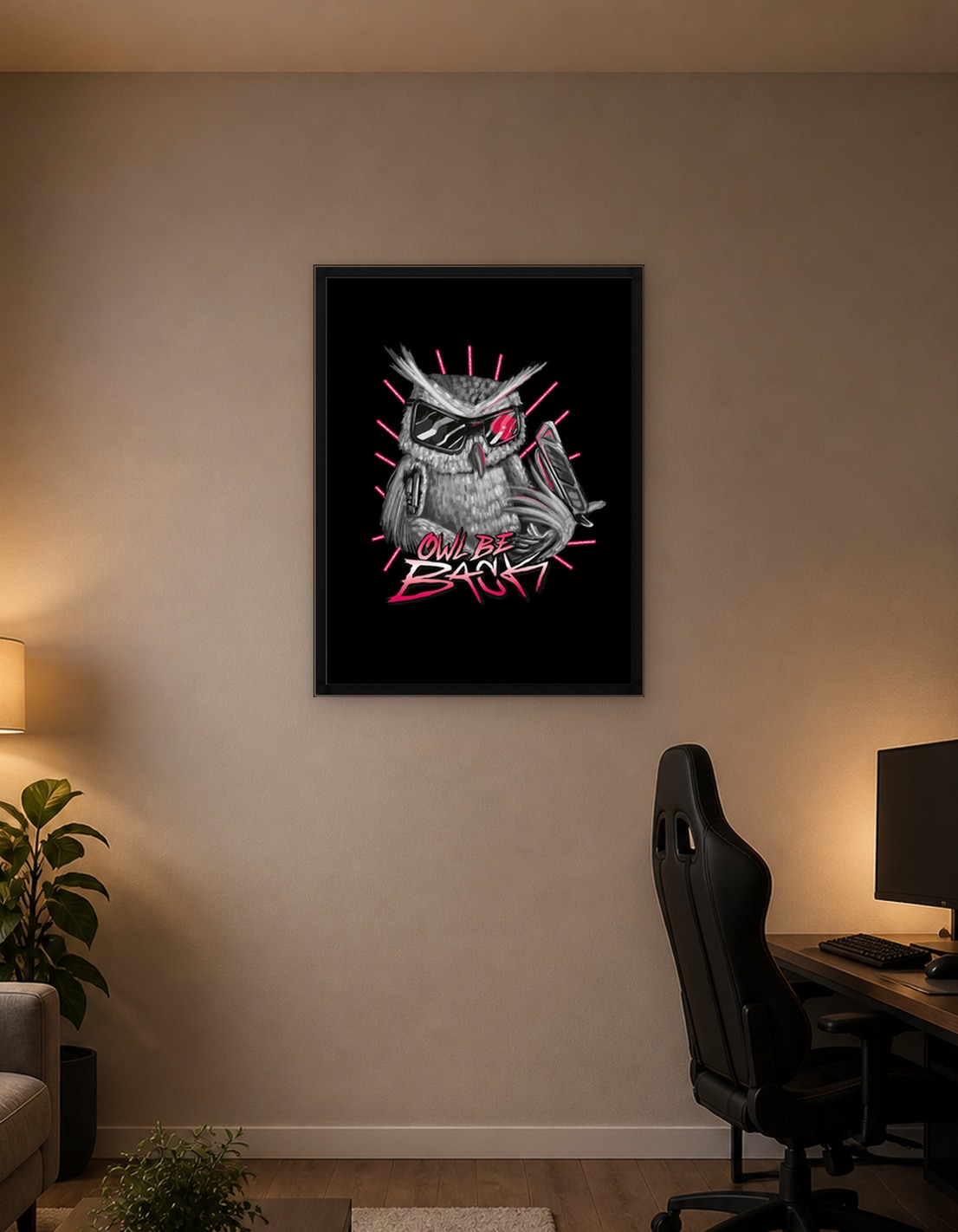Owl animal with sunglasses