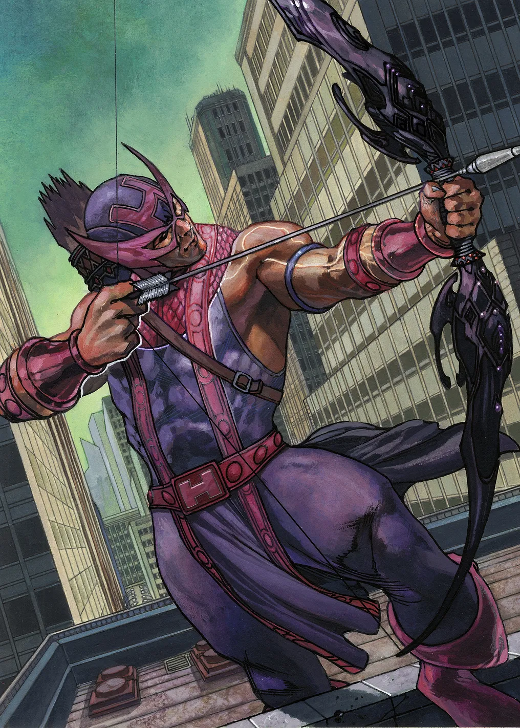 Hawkeye with Bow and Arrow Drawn