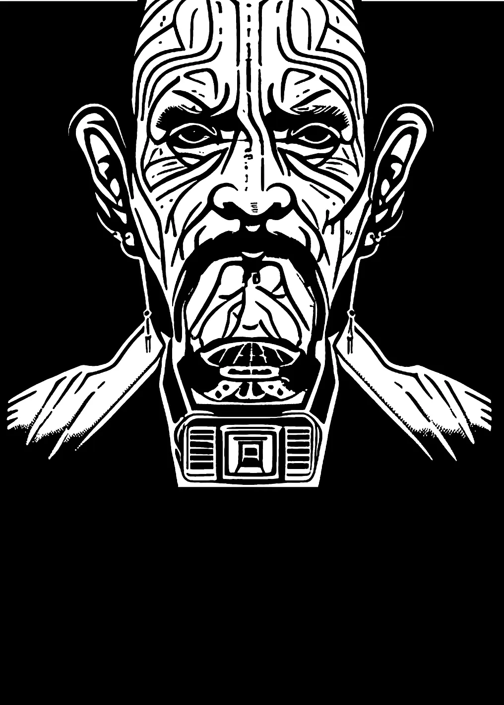Old Man Line Art