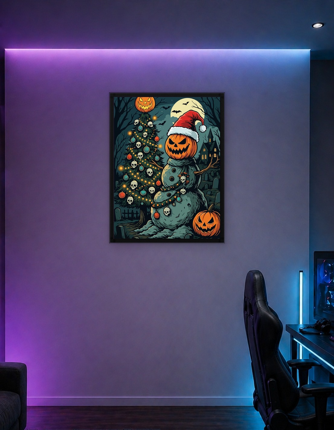Halloween Christmas Spooky Holiday Scene