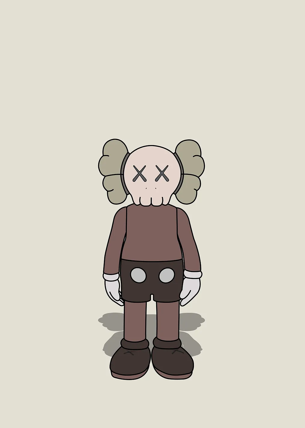 KAWS Стоячий коричневый