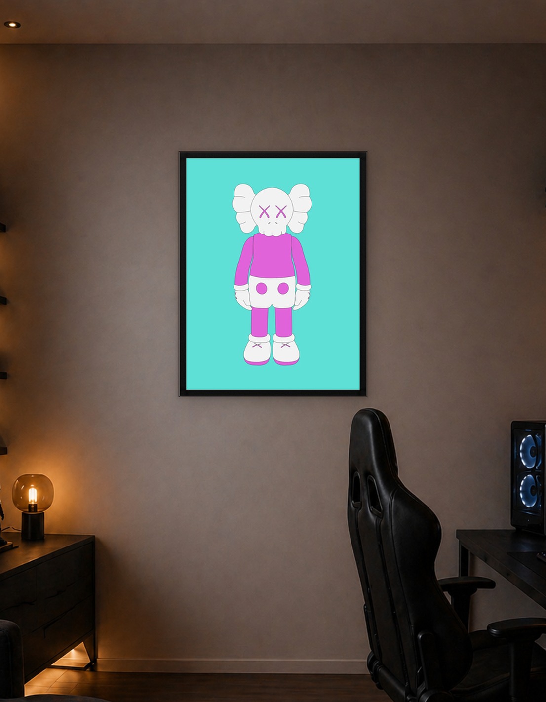 KAWS статуэтка белый розовый