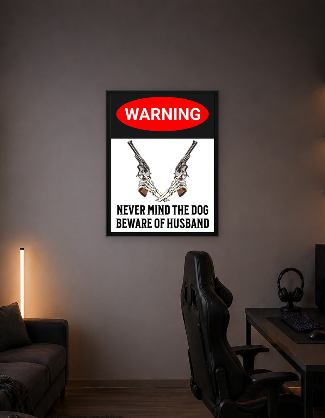WARNING HUSBAND SKELETON