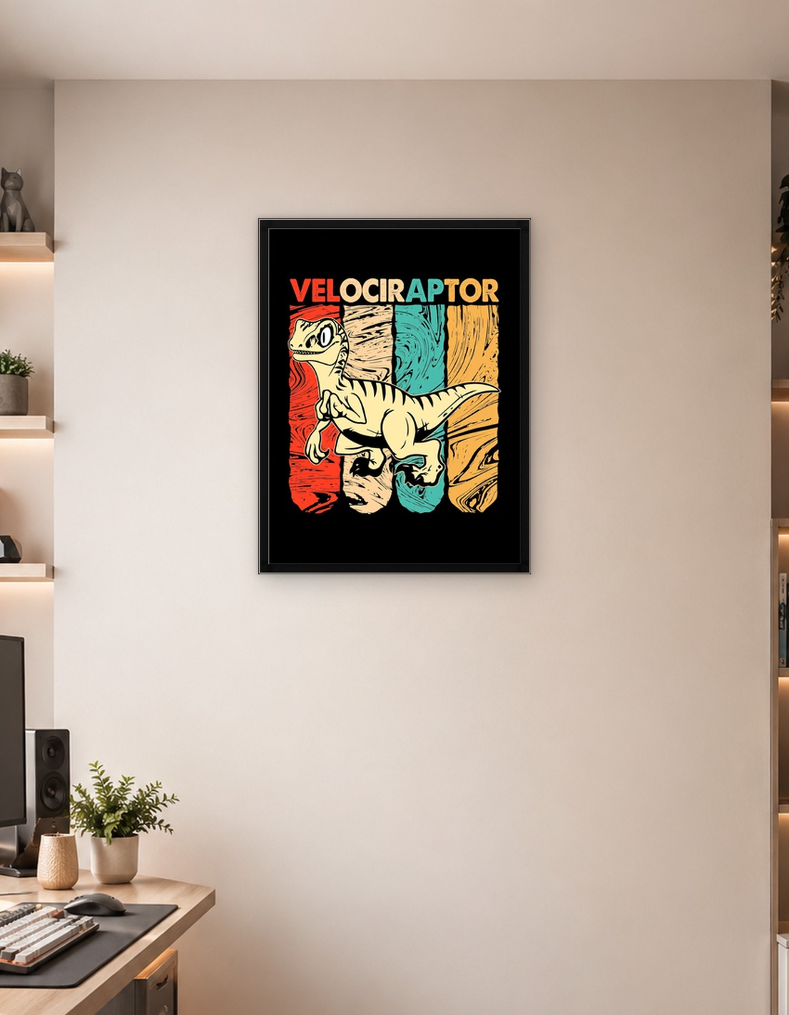 Velociraptor Retro Dino