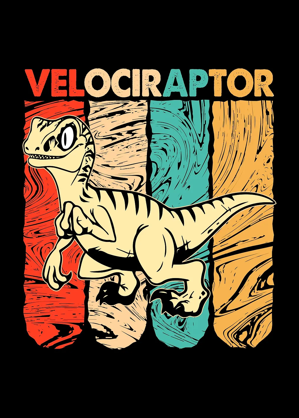 Velociraptor Retro Dino
