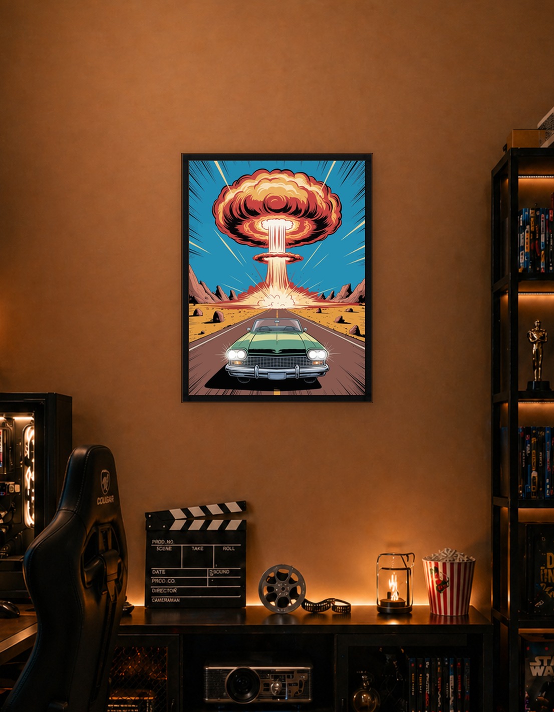 Vintage Car and Atomic Explosion