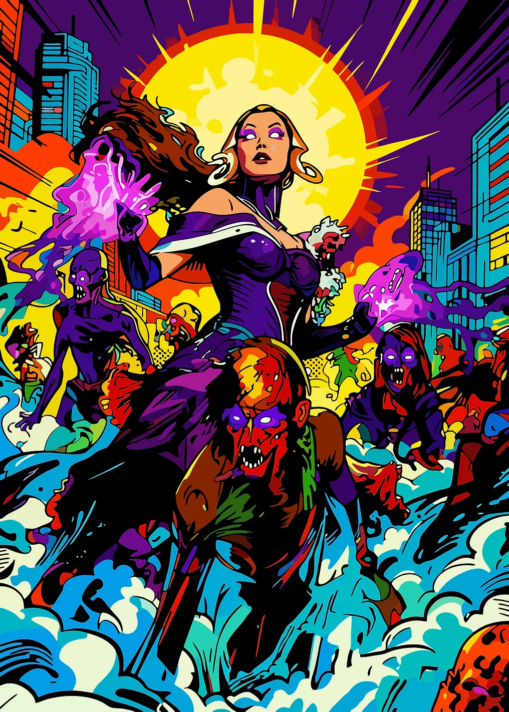 Sorceress Unleashes Zombies in City