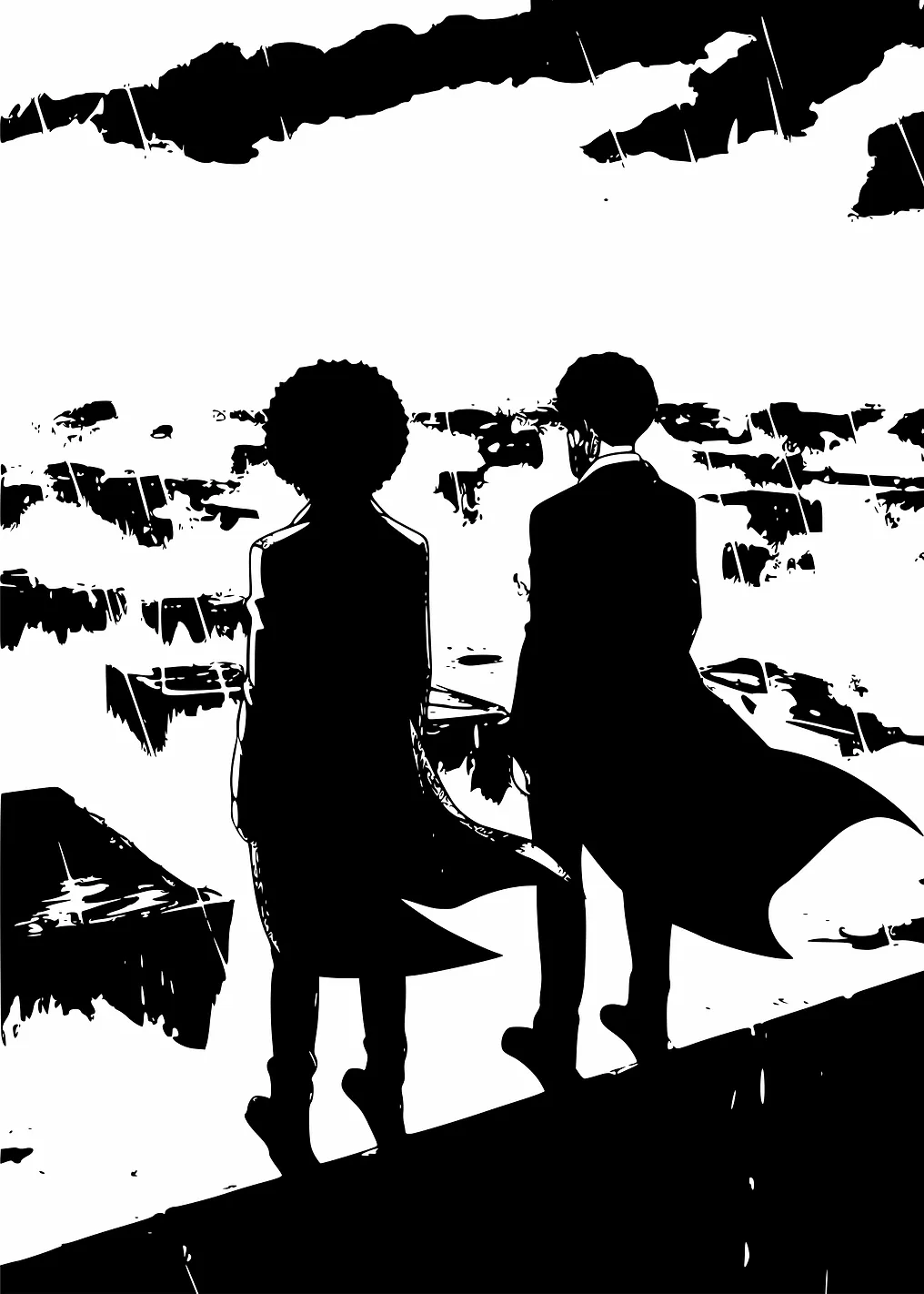 Two Brothers in black coats