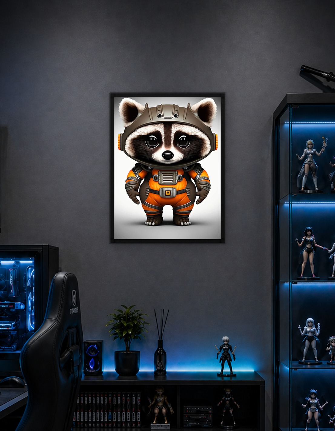 Raccoon astronaut in space