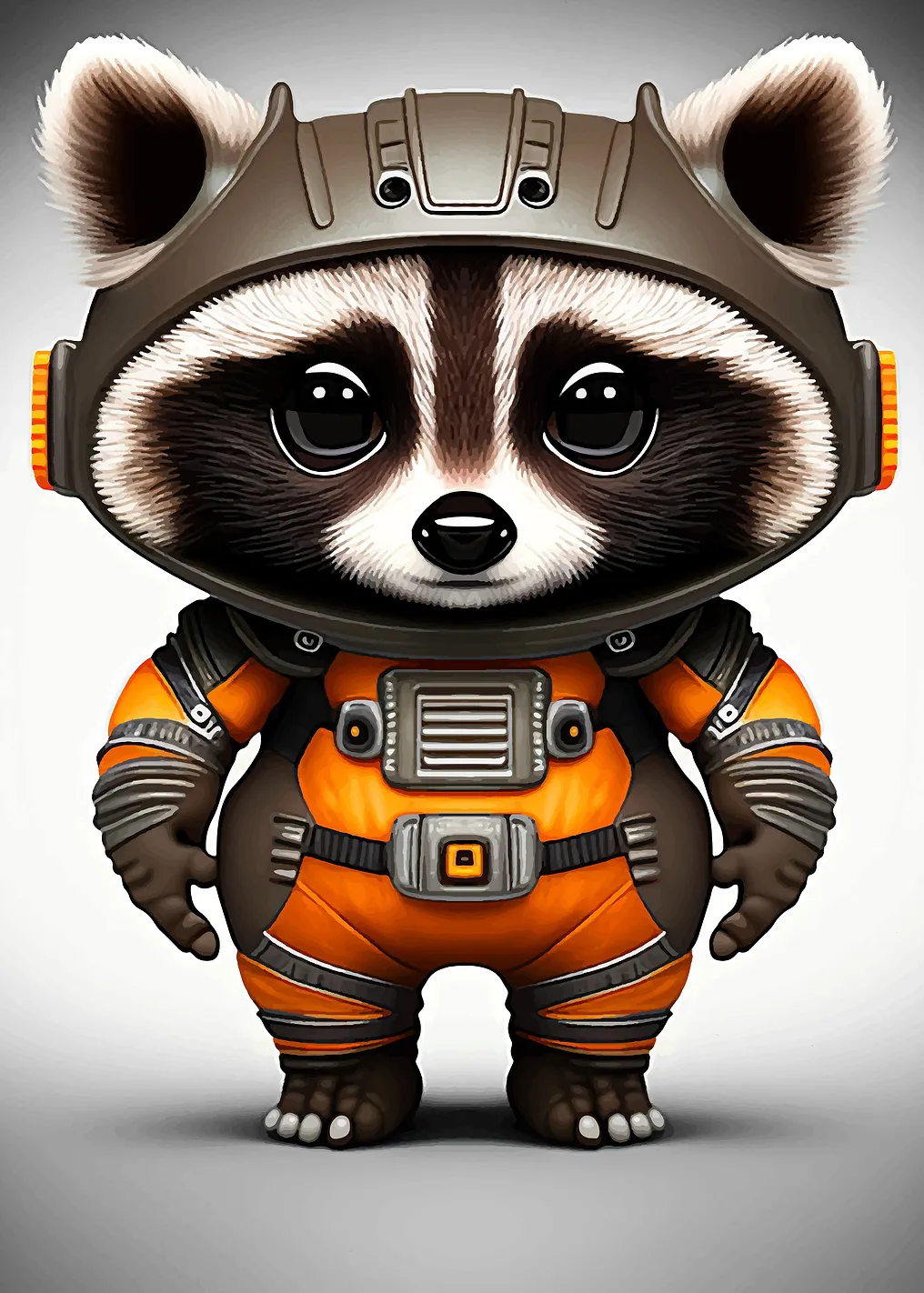 Raccoon astronaut in space