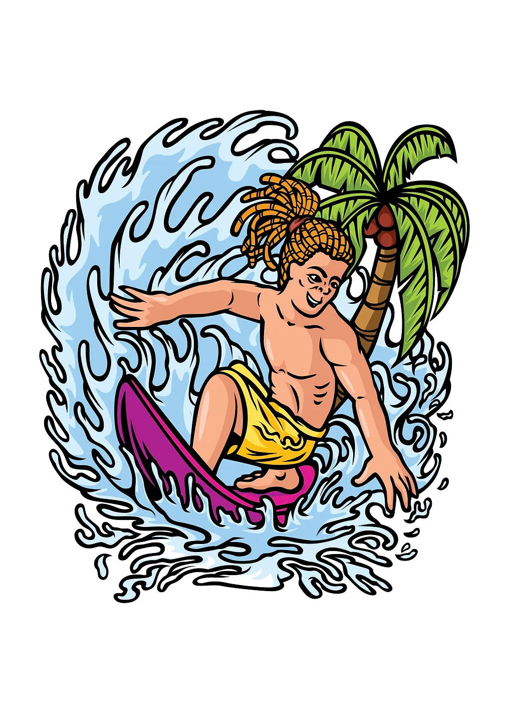 Surfing Illustration