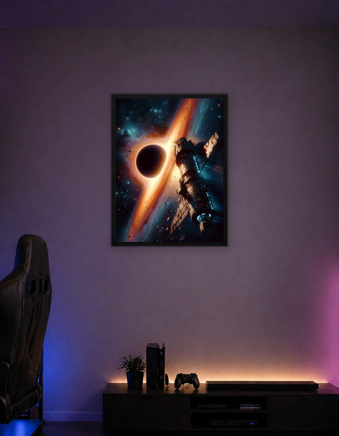 Spaceship near a black hole