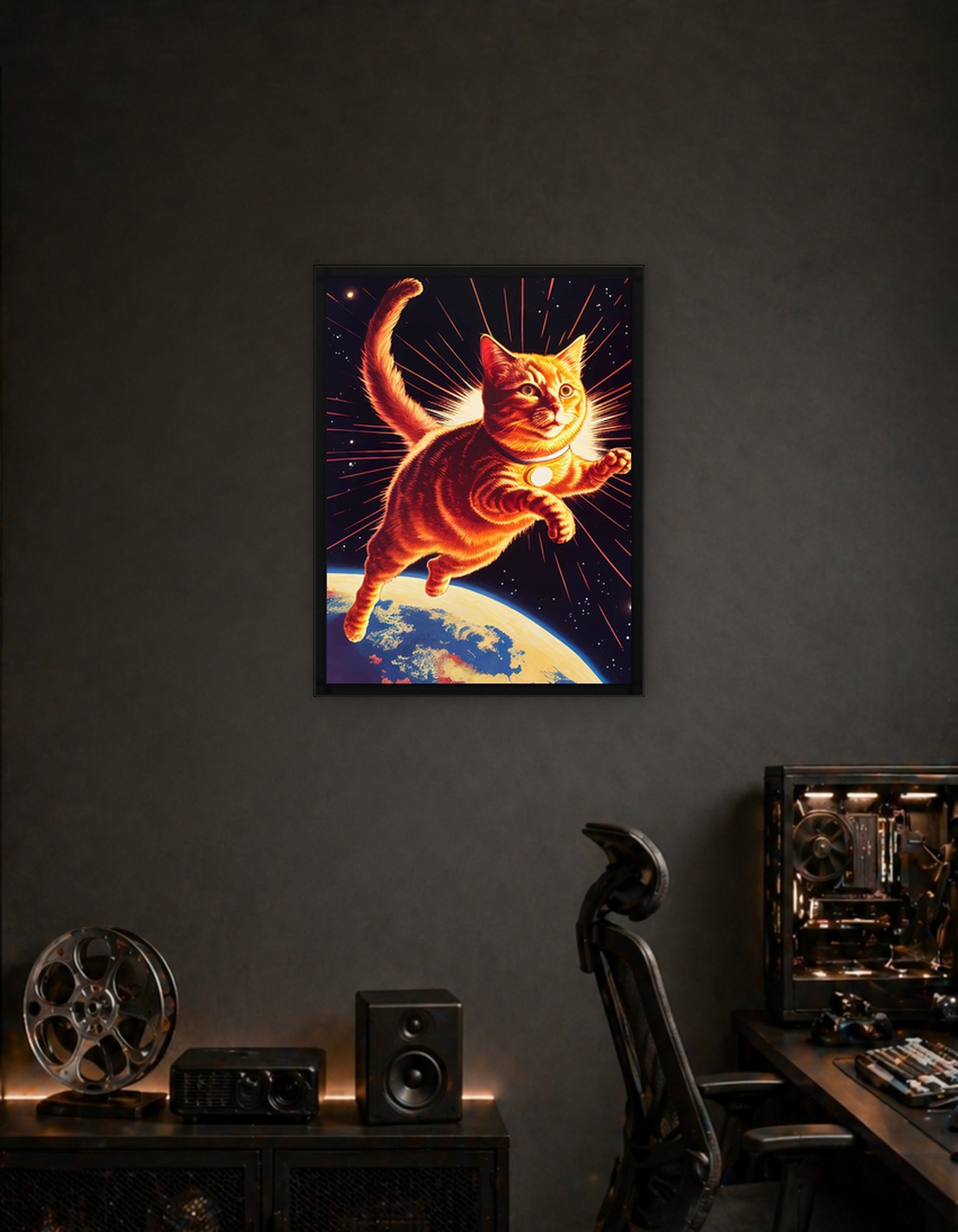Космический кот прыгает