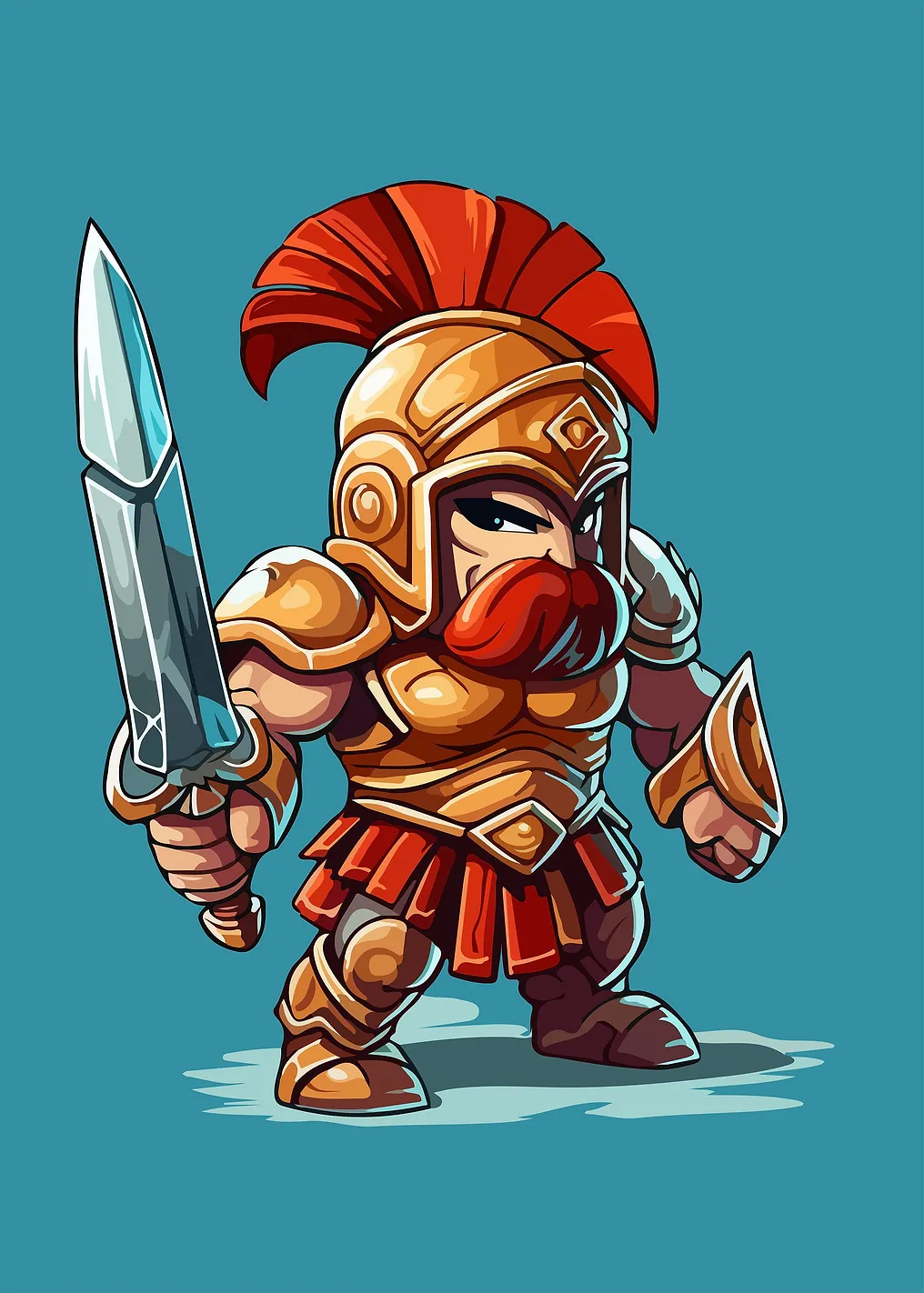 Spartan warrior cartoon - 6754901