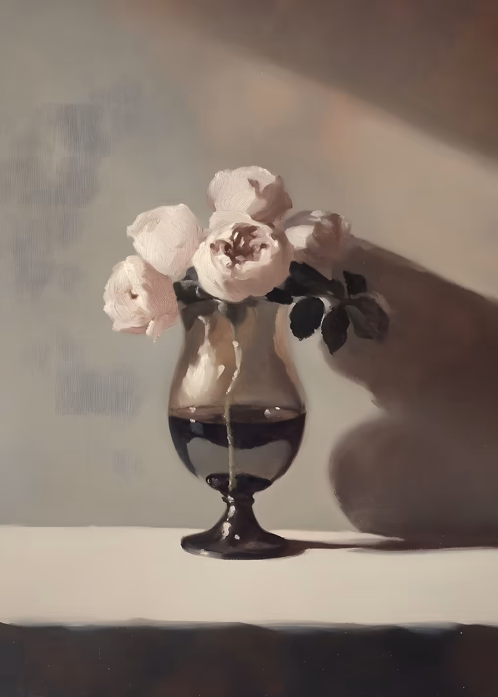 Still Life Roses in a Glass Vase