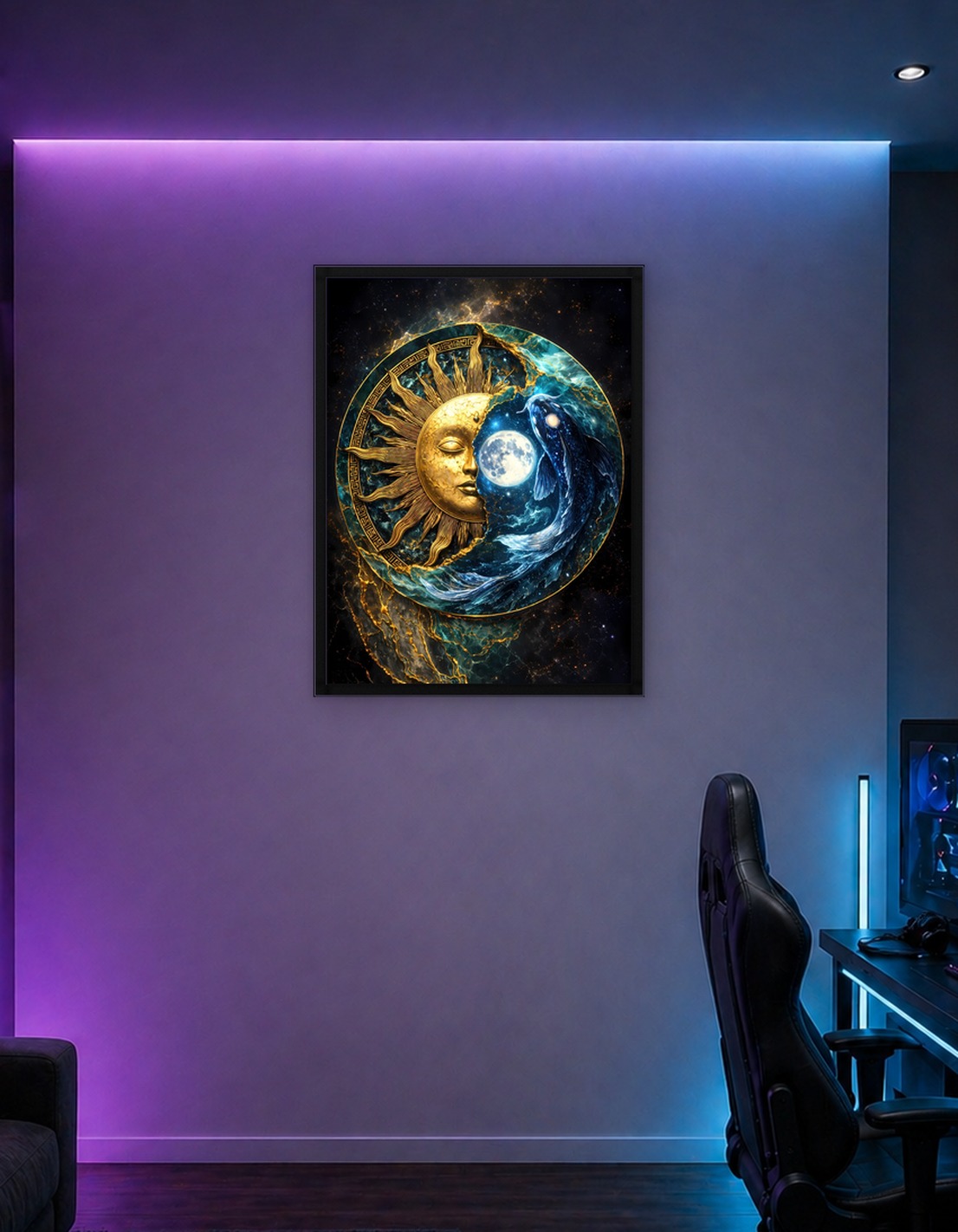 Sun and Moon Celestial Symbol