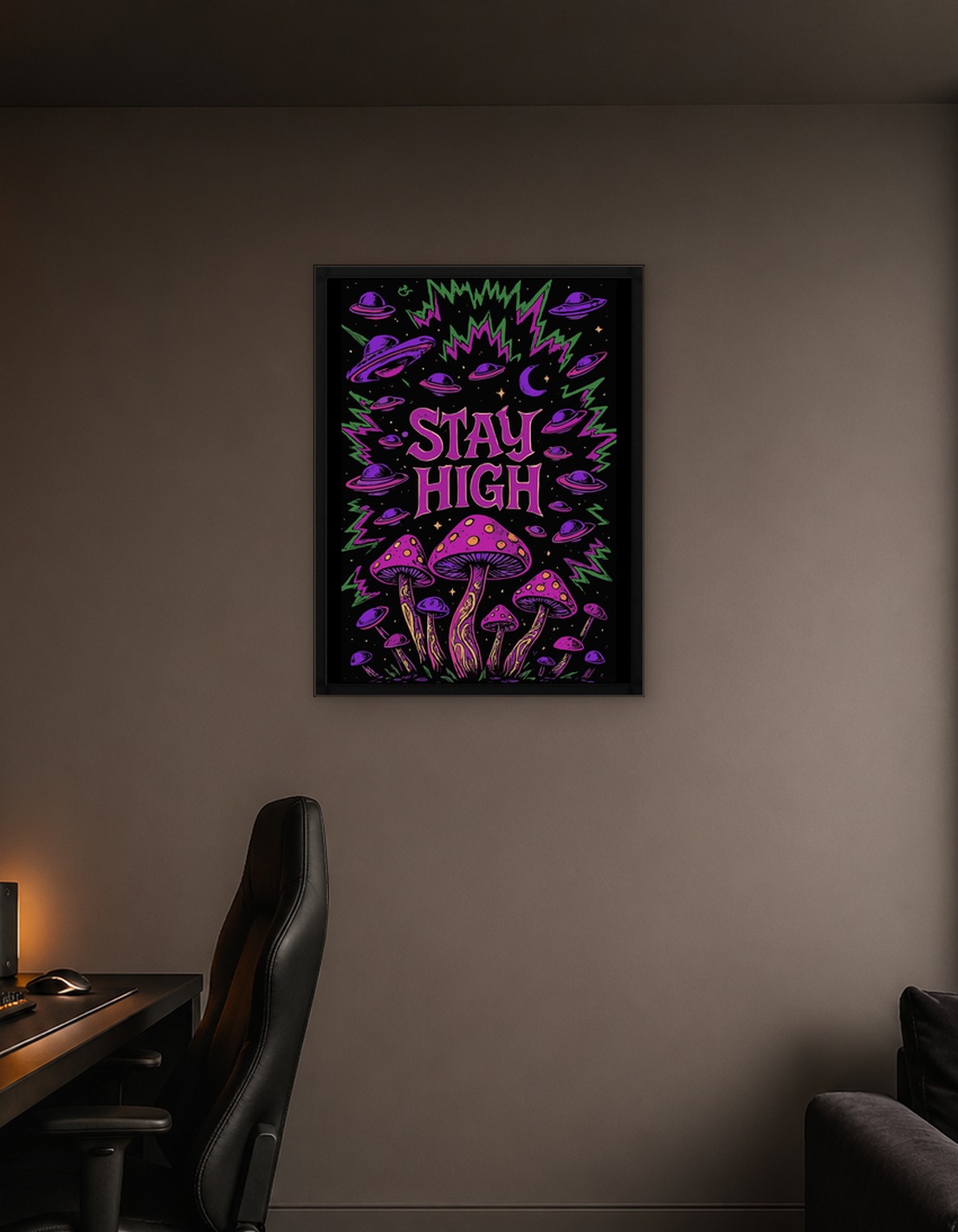 Stay High: Psychedelic Mushroom and UFO Art