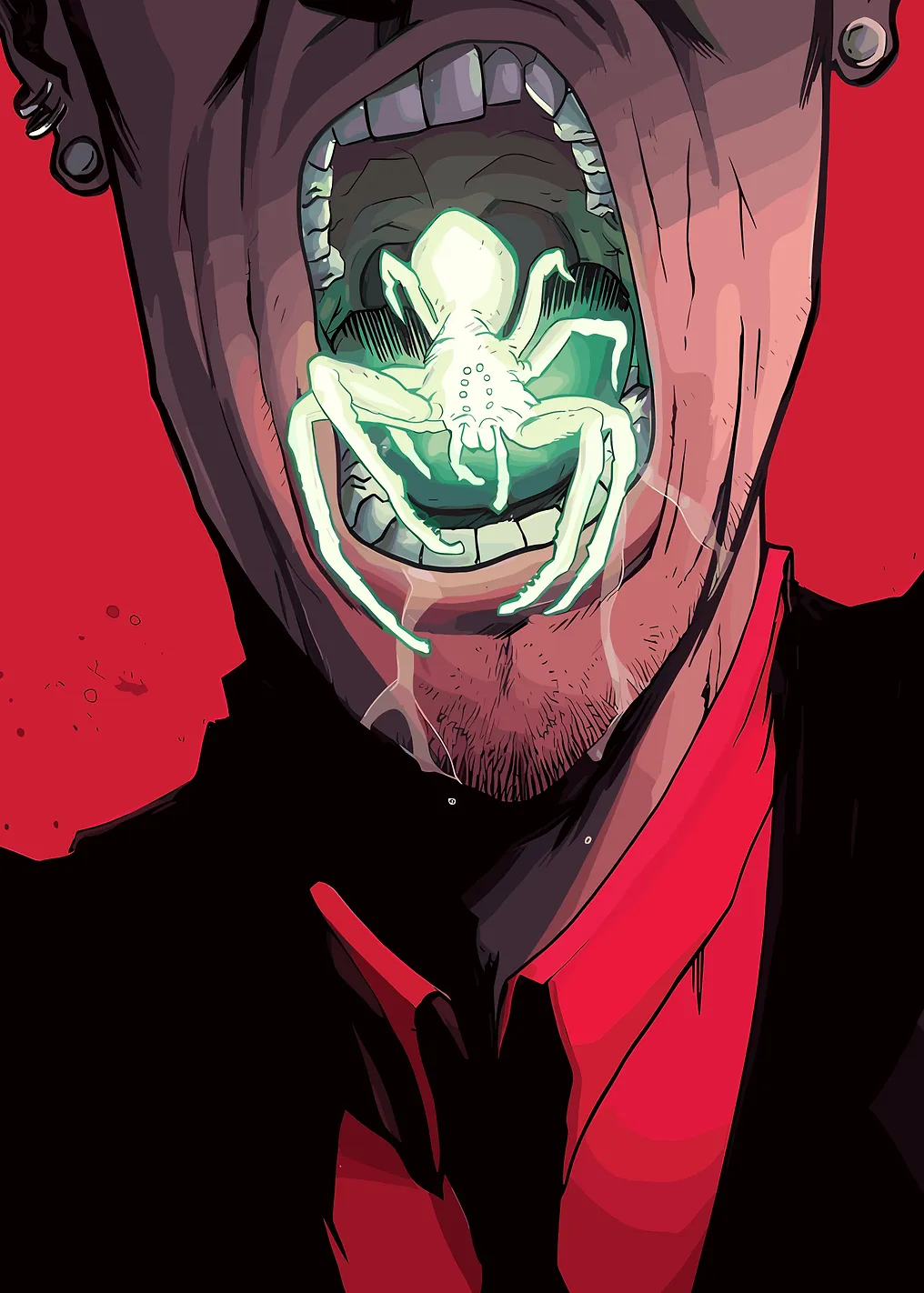 Spider Emerging from Mouth