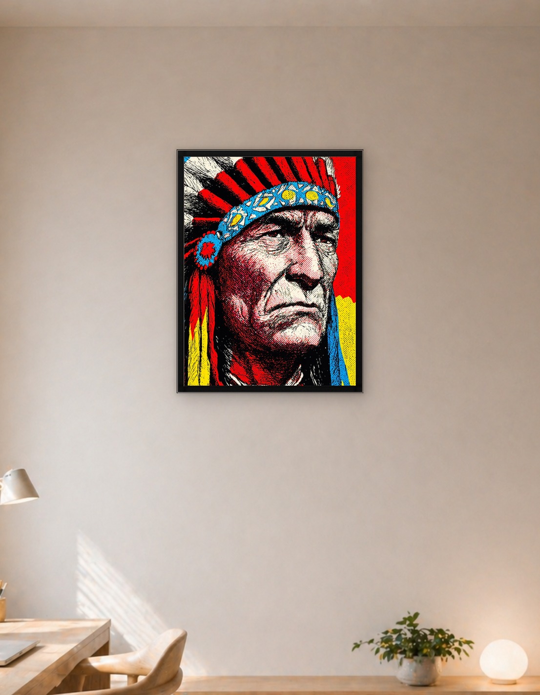 Pop Art Native American Chief Portrait