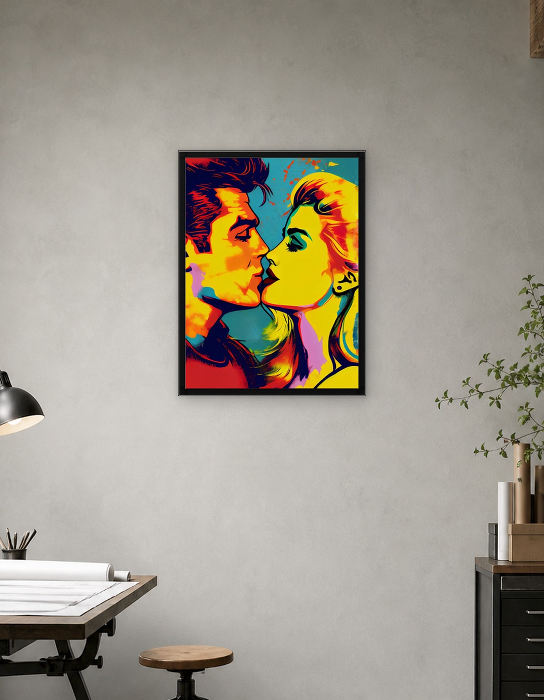 Pop art kiss