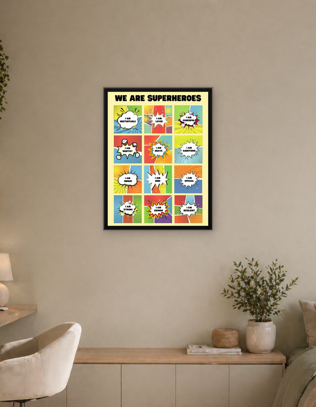 We Are Superheroes Comic Style Poster