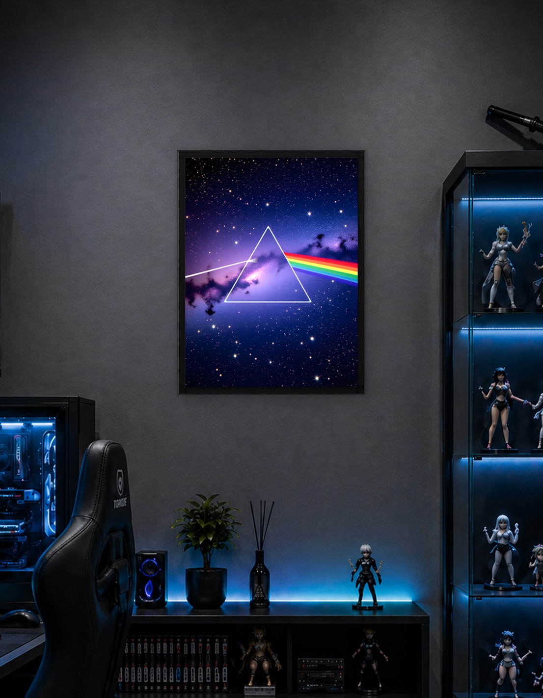 Prism in Space with Rainbow
