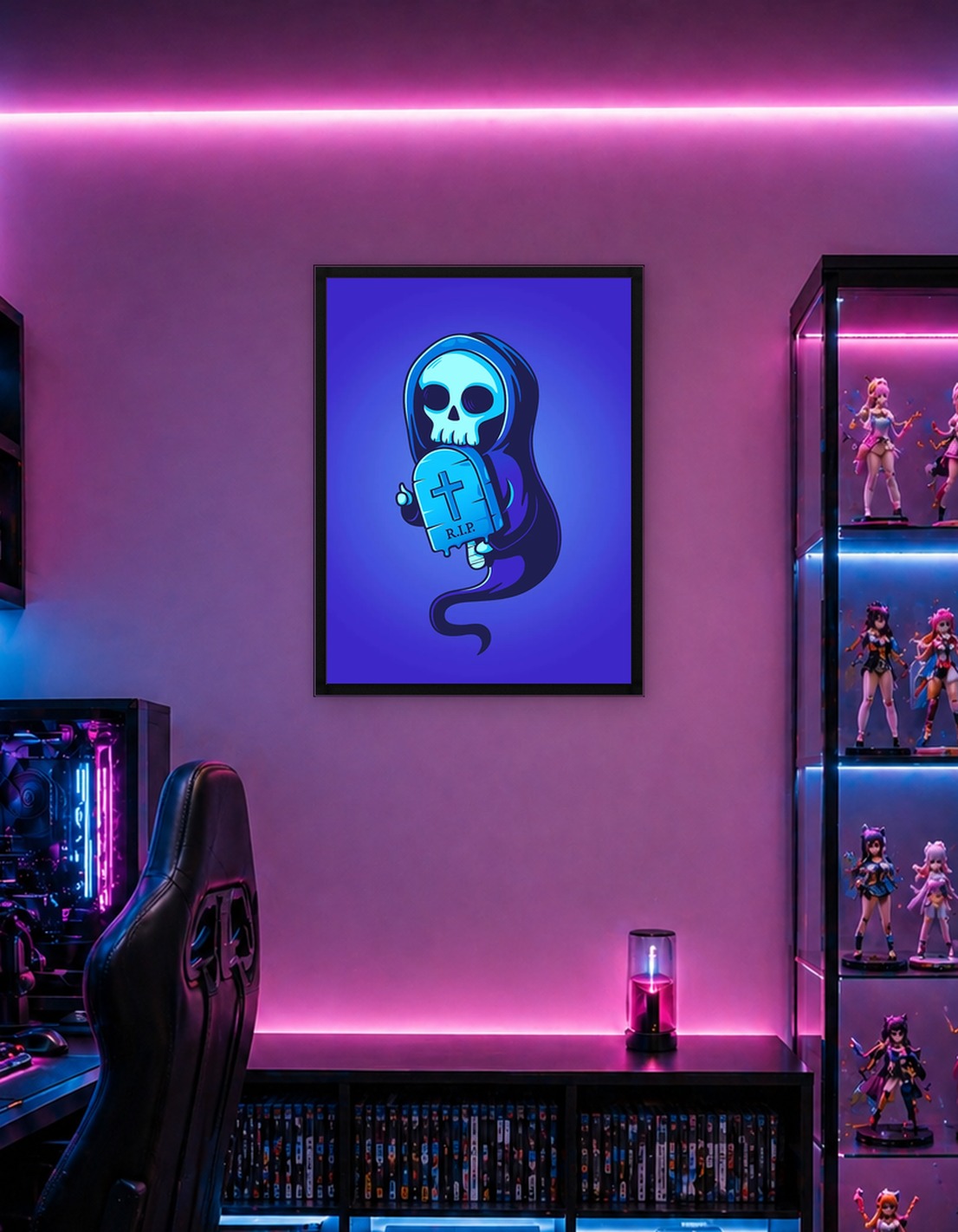 RIP Skull Art Purple