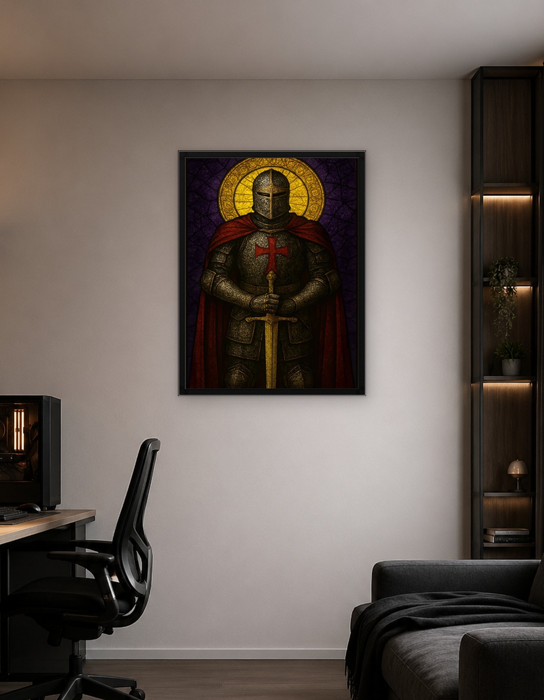 Templar Knight with Sword and Halo