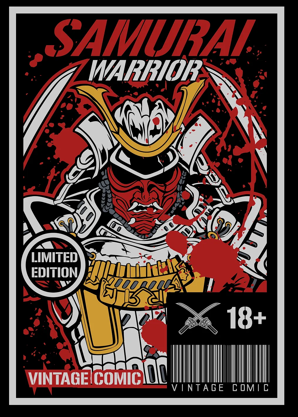 Самурай Воин Винтаж Комиксов