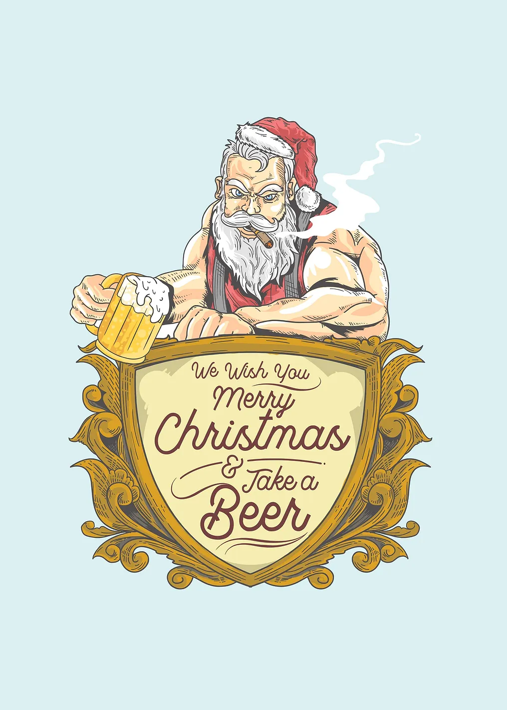 Santa drink a beer
