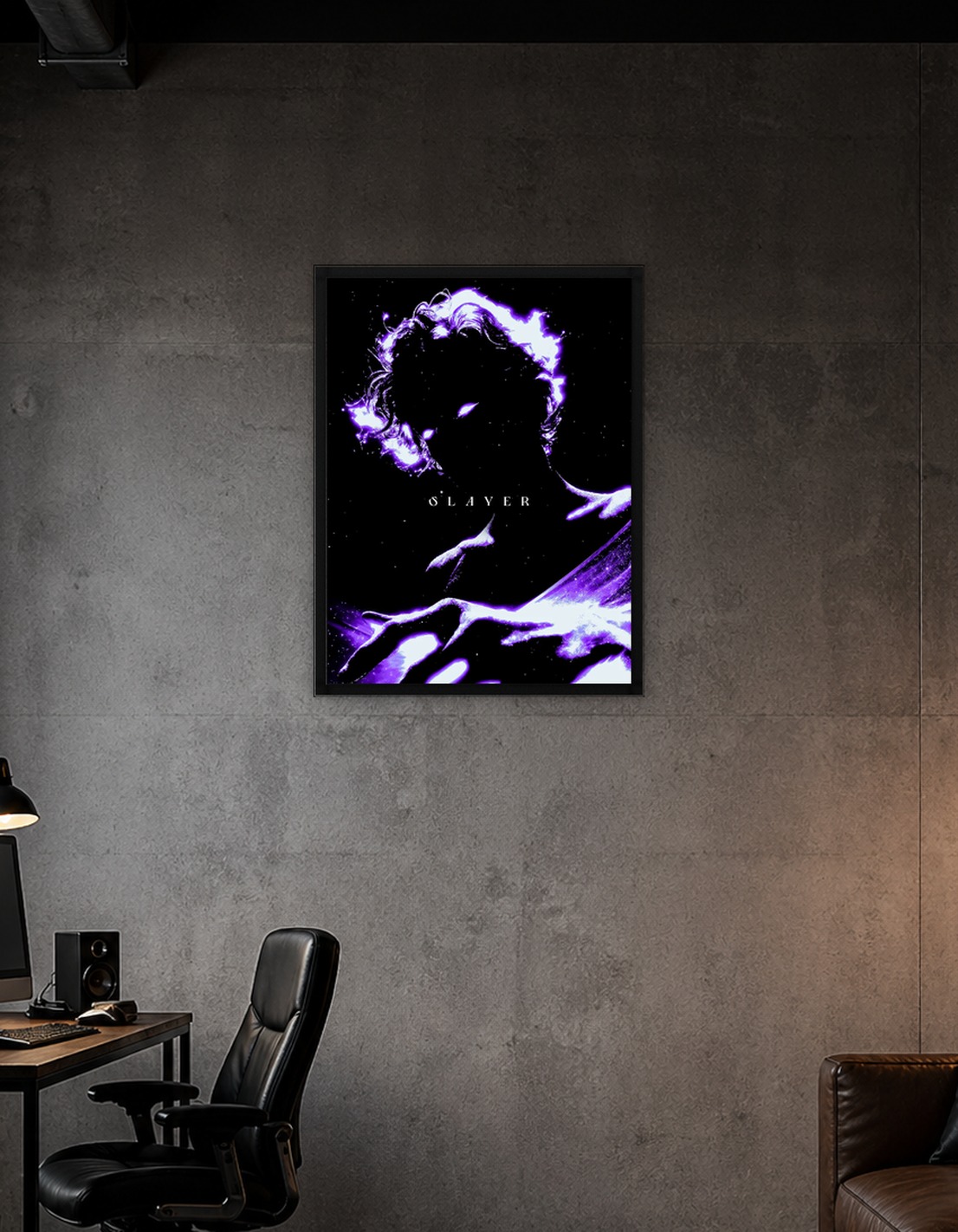 Slayer: Dark Silhouette with Purple Glow