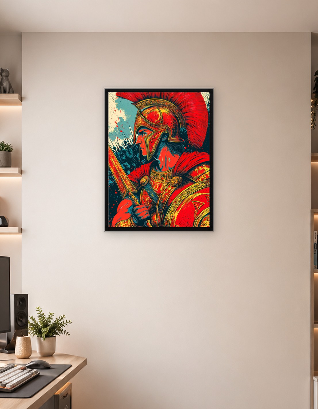 Spartan Warrior Pop Art Comic Illustration